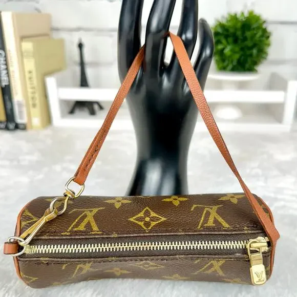 LOUIS VUITTON Monogram Mini PapillonVintage Pouch wristlet Excellent RARE! GIFT - Picture 4 of 9